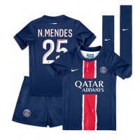 Paris Saint-Germain Nuno Mendes #25 Hemmatröja Barn 2024-25 Kortärmad (+ Korta byxor)